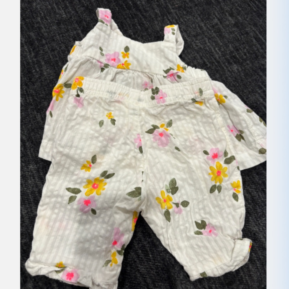 Cat & Jack White Floral Kids Matching Set